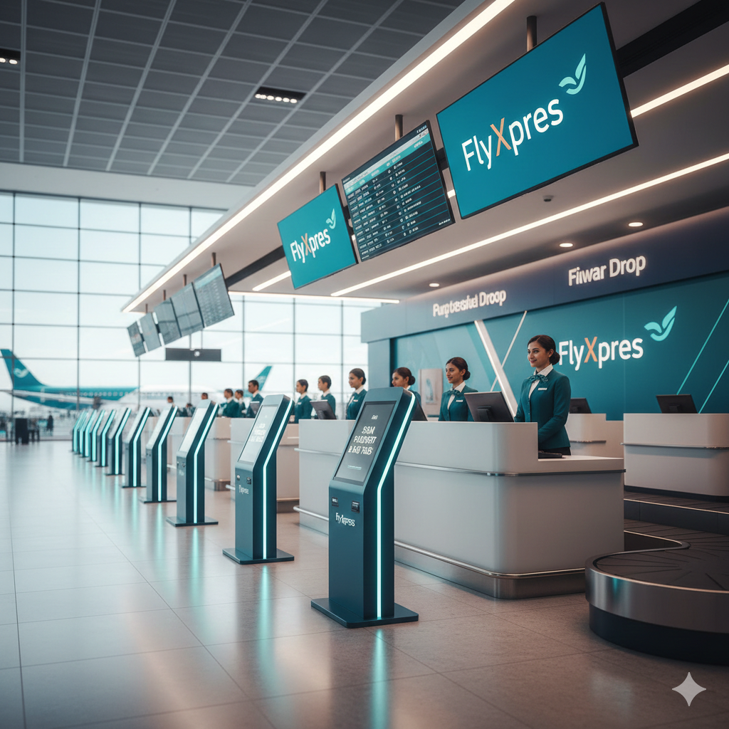 Here's a sneak peek at what the Fly Express India check-in counter might look like, designed for efficiency and a smooth start to your journey.