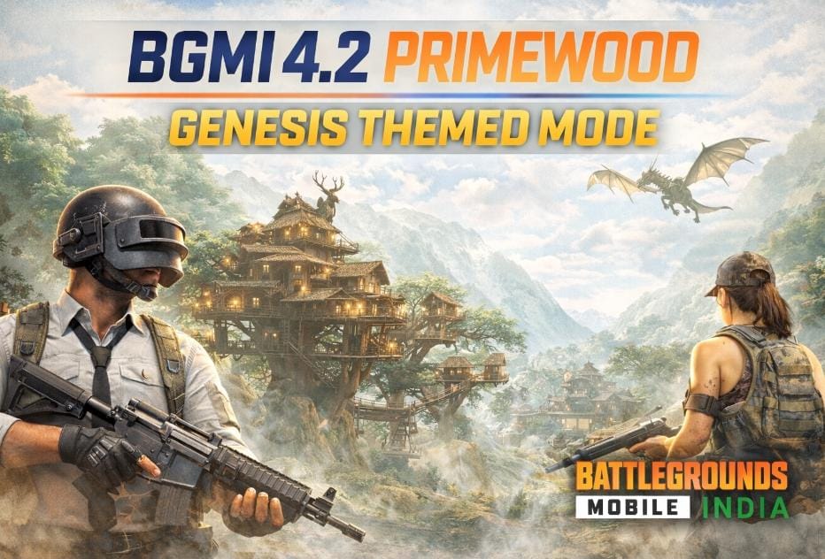Primewood Genesis Themed Mode Explained:

The BGMI 4.2 update release date is January 15, 2026. Explore Primewood Genesis mode, new vehicles, weapons, gameplay upgrades, and the BGMI 4.2 and Royal Enfield collaboration in this complete guide.