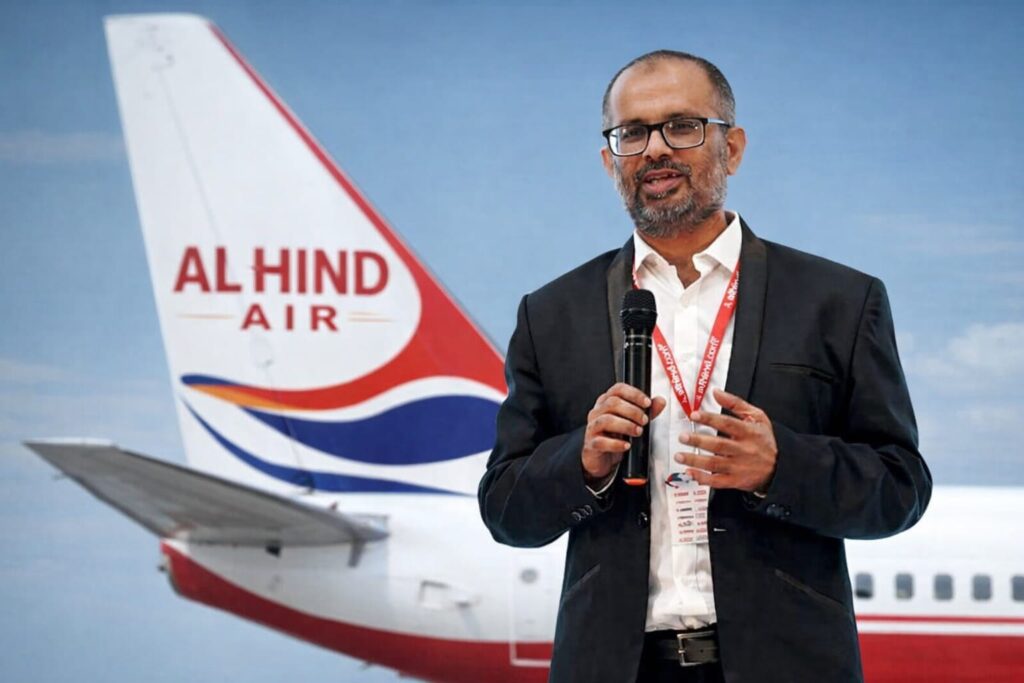 The owner of Al Hind Air is Mohammed Haris T, a veteran entrepreneur from Kerala and the Chairman of the Alhind Group of Companies. He is widely respected in the travel, tourism, and pilgrimage services sector, particularly for his long-standing association with Haj and Umrah travel management.