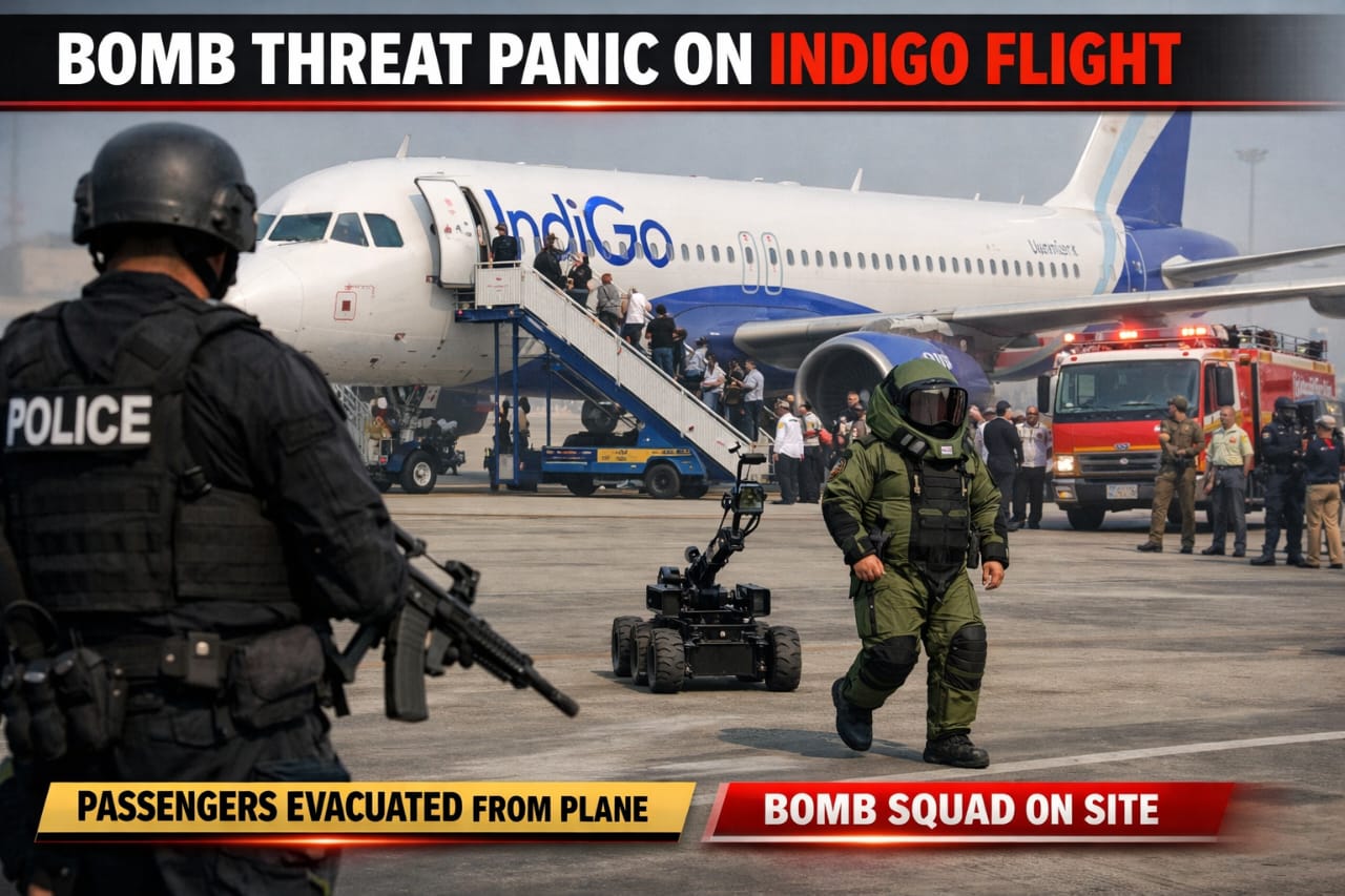 Plane Mein Bomb: Delhi–Bagdogra IndiGo Flight Diverted to Lucknow After Threat Note Found