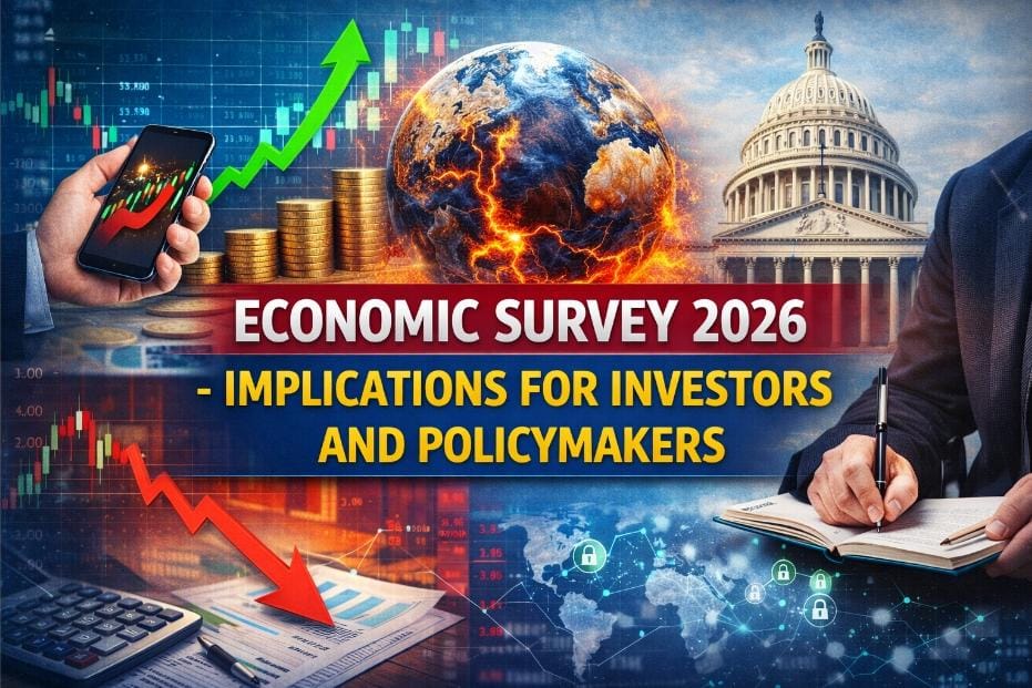 Economic Survey 2026 outlines three global scenarios, warning stock market and gold investors about rising geopolitical risks and market volatility.