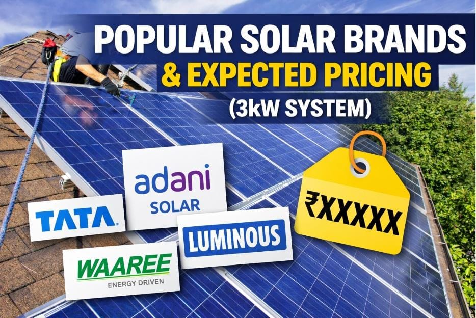 Solar Panel Price in India 2026: Cost, Subsidy, & System Price Guide (Popular Solar Brands & Expected Pricing (3kW System))