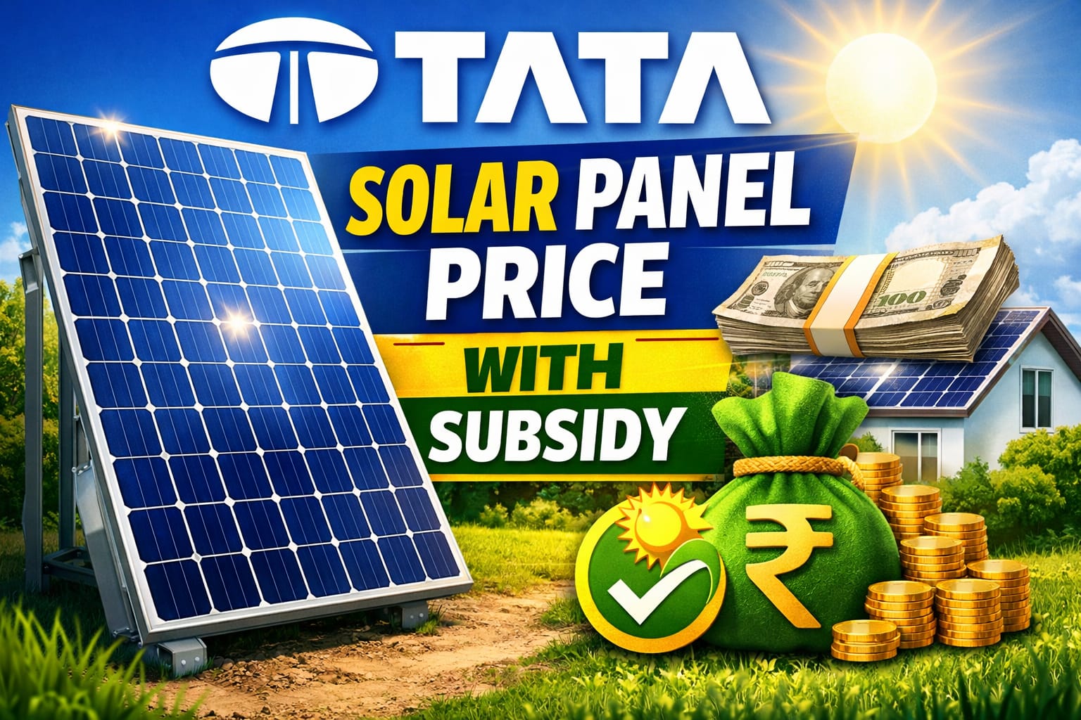 Tata Solar Panel Price with Subsidy in India 2026: 3kW, 5kW Cost After Government Benefits