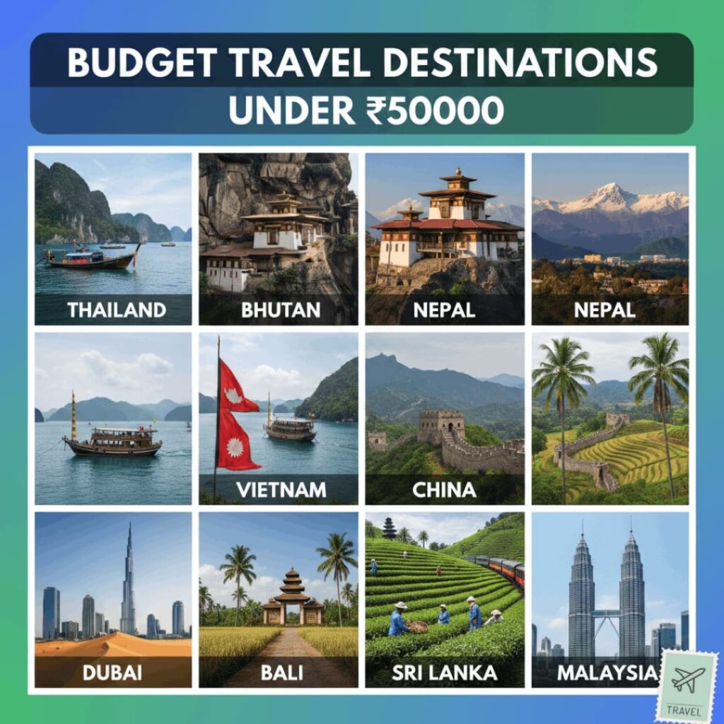 Best Budget Travel Destinations Under ₹50000 for Indians (2026) | Top Affordable Travel Destinations Under ₹50000